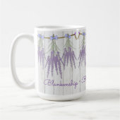 Mug Modèle de monogramme à fleurs de lavande rustique (Gauche)