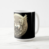 Mug Modèle de monogramme doré (Devant droit)