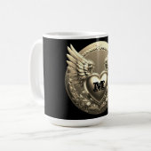 Mug Modèle de monogramme doré (Devant gauche)