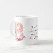 Mug Modèle de motif de cœur personnalisé avec initiale (Devant gauche)