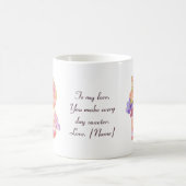 Mug Modèle de motif de cœur personnalisé avec initiale (Centre)