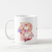 Mug Modèle de motif de cœur personnalisé avec initiale (Gauche)
