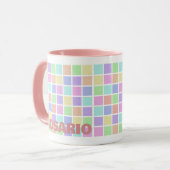 Mug Modèle de nom de blocs pastel (Devant gauche)