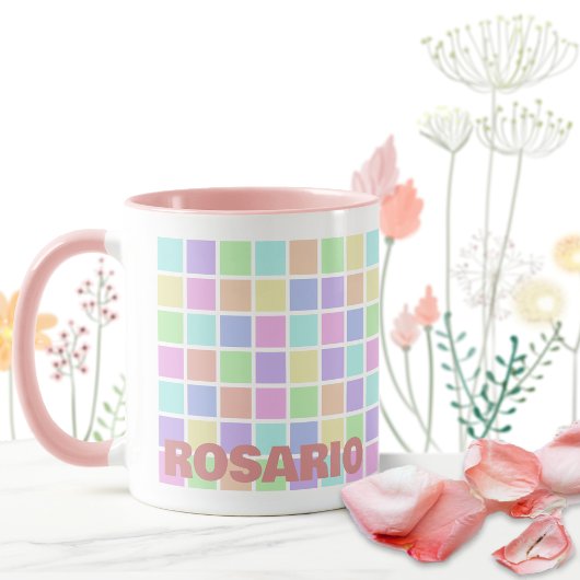 Mug Modèle de nom de blocs pastel