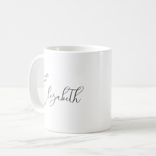 Mug Modèle de nom de script du client élégant (Devant gauche)