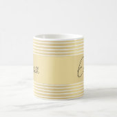 Mug Modèle de nom de script personnalisé à bande dorée (Centre)