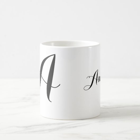 Mug Modèle de nom initial de script grand format perso (Centre)