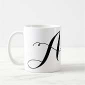 Mug Modèle de nom initial de script grand format perso (Gauche)
