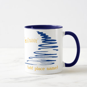 Mug Modèle de noms de croix de ligne