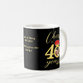 Mug Modèle de photo de mariage double 40e anniversaire (Devant droit)