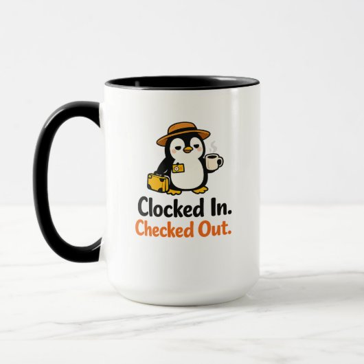 Mug Modèle de pingouin drôle pointé et parti (Gauche)