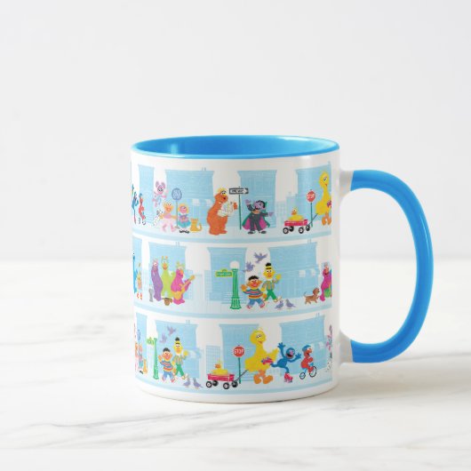 Mug Modèle de promenade des amis de Sesame dans la rue (Droite)