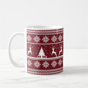 Mug Modèle de pull de Noël pour rennes