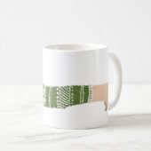 Mug Modèle de pull de Noël vert moche de teckel (Devant droit)