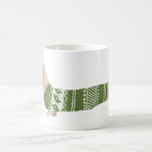 Mug Modèle de pull de Noël vert moche de teckel (Centre)