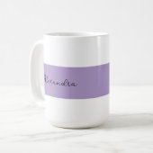 Mug Modèle de rayure violette avec nom (Devant gauche)
