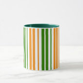 Mug Modèle de rayures verticales orange vert blanc (Centre)