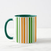 Mug Modèle de rayures verticales orange vert blanc (Gauche)