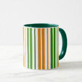 Mug Modèle de rayures verticales orange vert blanc (Devant droit)