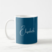 Mug Modèle de script client Ajouter un nom Ocean Blue (Gauche)