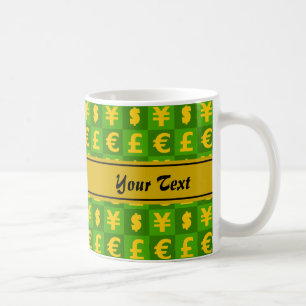 Mug Modèle de signes de devises monétaires internation