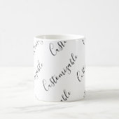 Mug Modèle de texte de script moderne éditable | Noir (Centre)