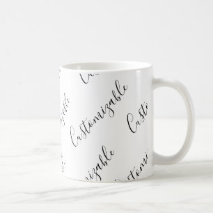 Mug Modèle de texte de script moderne éditable Noir