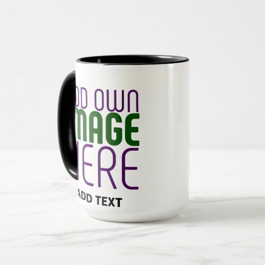 MUG MODÈLE DE TEXTE D'IMAGE BLANCHE SIMPLE MODERNE (Devant gauche)