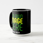 MUG MODÈLE DE TEXTE D'IMAGE NOIRE SIMPLE ET MODERNE (Devant gauche)