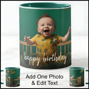 Mug Modèle de texte élégant pour une photo d'anniversa