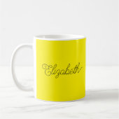 Mug Modèle de typographie Ajouter votre nom Jaune clai (Gauche)