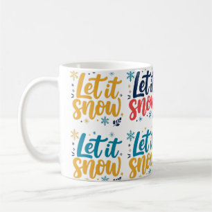 Mug Modèle de typographie de Noël rétro 'Qu'il neige'