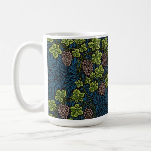 Mug Modèle de vigne de raisin noir sans couture de Wil (Gauche)