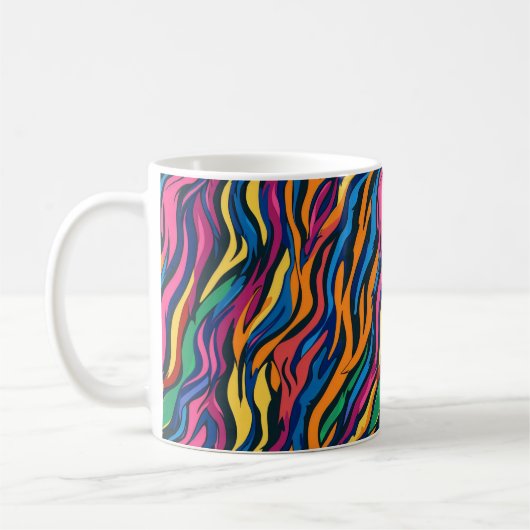Mug Modèle de zèbre arc-en-ciel Abstrait (Gauche)