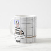 Mug Modèle drôle personnalisé de Convict de visage (Devant gauche)