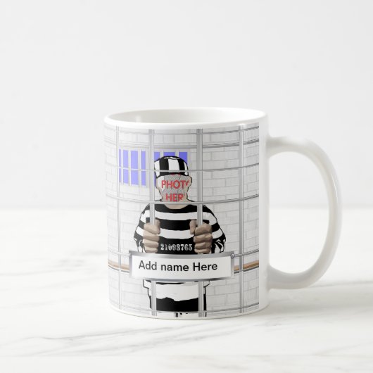 Mug Modèle drôle personnalisé de Convict de visage (Droite)