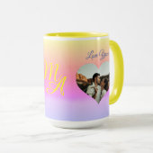 Mug Modèle du coeur photo Sunrise Couple (Devant droit)