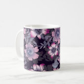 Mug Modèle floral Arrière - plan noir Plante botanique (Devant gauche)