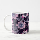 Mug Modèle floral Arrière - plan noir Plante botanique (Gauche)