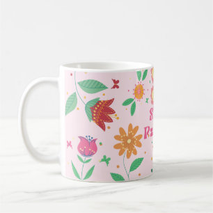 Mug Modèle floral avec texte positif de séjour
