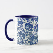 Mug Modèle floral bleu (Gauche)
