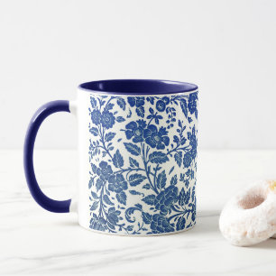 Mug Modèle floral bleu