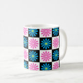 Mug Modèle floral bleu rose géométrique (Devant droit)