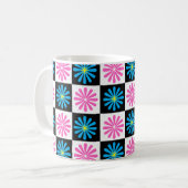 Mug Modèle floral bleu rose géométrique (Devant gauche)