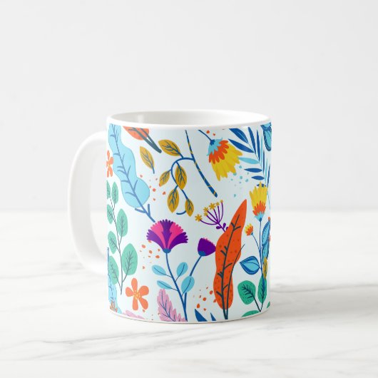 Mug Modèle floral coloré (Devant gauche)