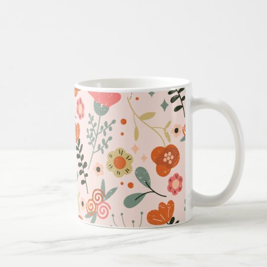Mug Modèle floral coloré (Droite)