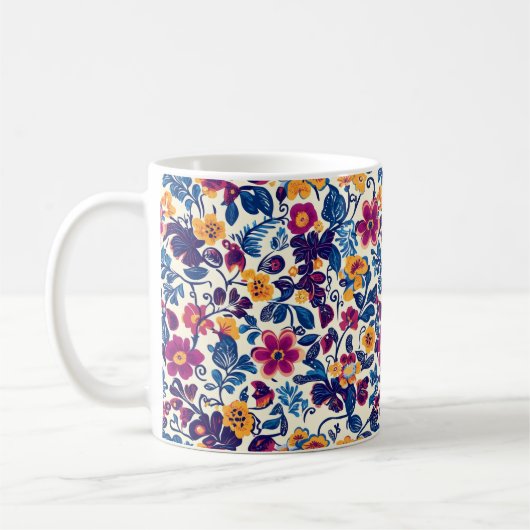 Mug Modèle floral coloré (Gauche)