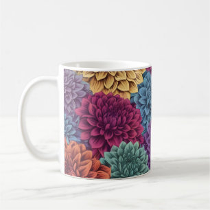 Mug Modèle floral dahlia coloré