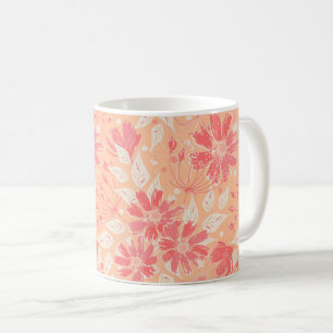 Mug Modèle floral dans les teintes pêche à la mode