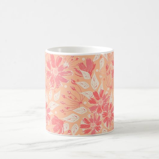 Mug Modèle floral dans les teintes pêche à la mode (Centre)
